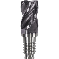 Corner Radius & Corner Chamfer End Mill Heads; Chamfer Angle: 45.000; Connection Type: Duo-Lock 12; Centercutting: Yes; Flute Type: Spiral; Number Of Flutes: 4; End Mill Material: Solid Carbide; Overall Length: 0.94