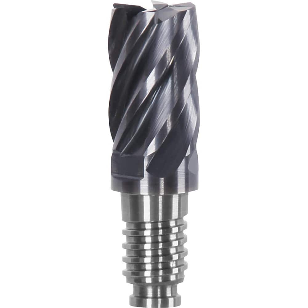Corner Radius & Corner Chamfer End Mill Heads; Chamfer Angle: 45.000; Connection Type: Duo-Lock 20; Centercutting: Yes; Flute Type: Spiral; Number Of Flutes: 10; End Mill Material: Solid Carbide; Overall Length: 1.57