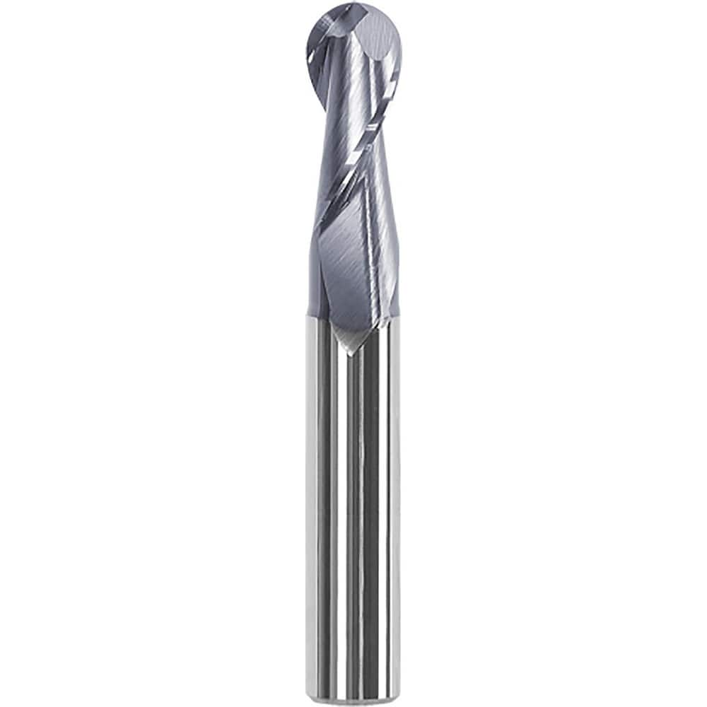 Ball End Mill: 0.315″ Dia, 0.748″ LOC, 2 Flute, Solid Carbide AlTiN Coated