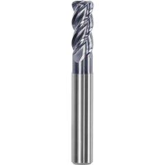 Corner Radius End Mill: 0.7874″ Dia, 1.4961″ LOC, 0.06″ Radius, 4 Flutes, Solid Carbide 4.13″ OAL, 0.7874″ Shank Dia, Helix, AlTiN Coated, Centercutting