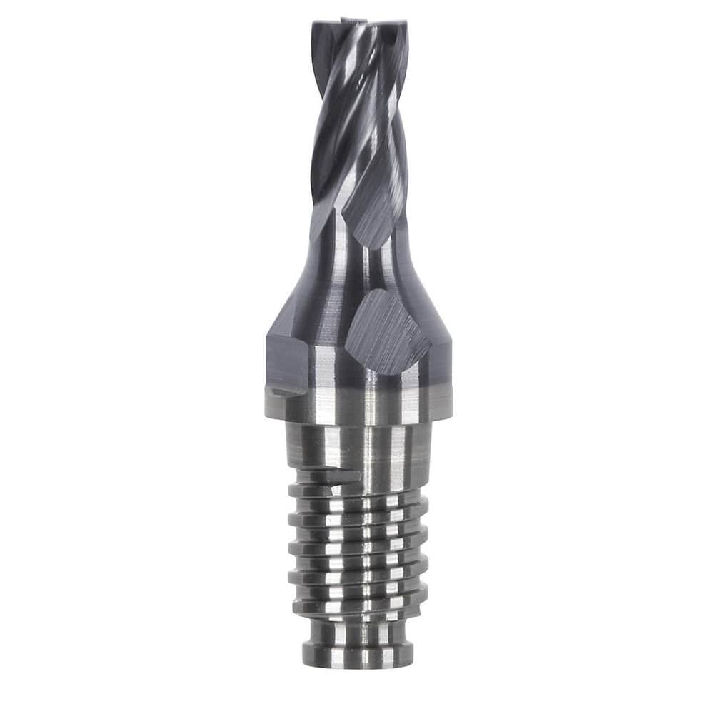 Square End Mill Heads; Mill Diameter (mm): 20.00; Mill Diameter (Decimal Inch): 0.7874; Number of Flutes: 3; Length of Cut (Decimal Inch): 1.1811; Length of Cut (mm): 30.0000; Connection Type: Duo-Lock 20; Overall Length (Inch): 1.5748; Overall Length (mm