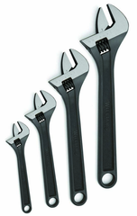 4 Piece Black Adjustable Wrench Set - Exact Industrial Supply