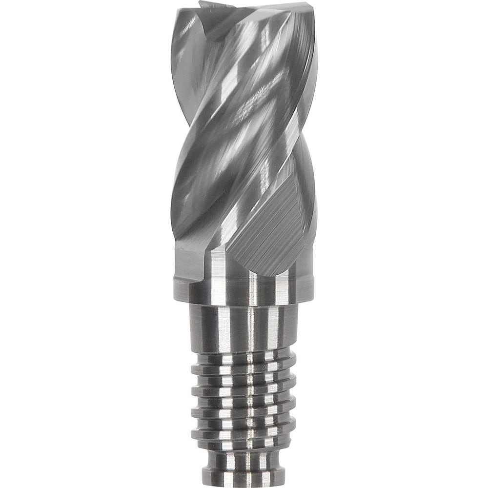 Corner Radius & Corner Chamfer End Mill Heads; Chamfer Angle: 45.000; Connection Type: Duo-Lock 32; Centercutting: Yes; Flute Type: Spiral; Number Of Flutes: 4; End Mill Material: Solid Carbide; Overall Length: 2.52