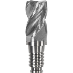 Corner Radius & Corner Chamfer End Mill Heads; Chamfer Angle: 45.000; Connection Type: Duo-Lock 20; Centercutting: Yes; Flute Type: Spiral; Number Of Flutes: 4; End Mill Material: Solid Carbide; Overall Length: 1.57