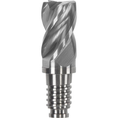 Corner Radius & Corner Chamfer End Mill Heads; Chamfer Angle: 45.000; Connection Type: Duo-Lock 12; Centercutting: Yes; Flute Type: Spiral; Number Of Flutes: 4; End Mill Material: Solid Carbide; Overall Length: 0.94