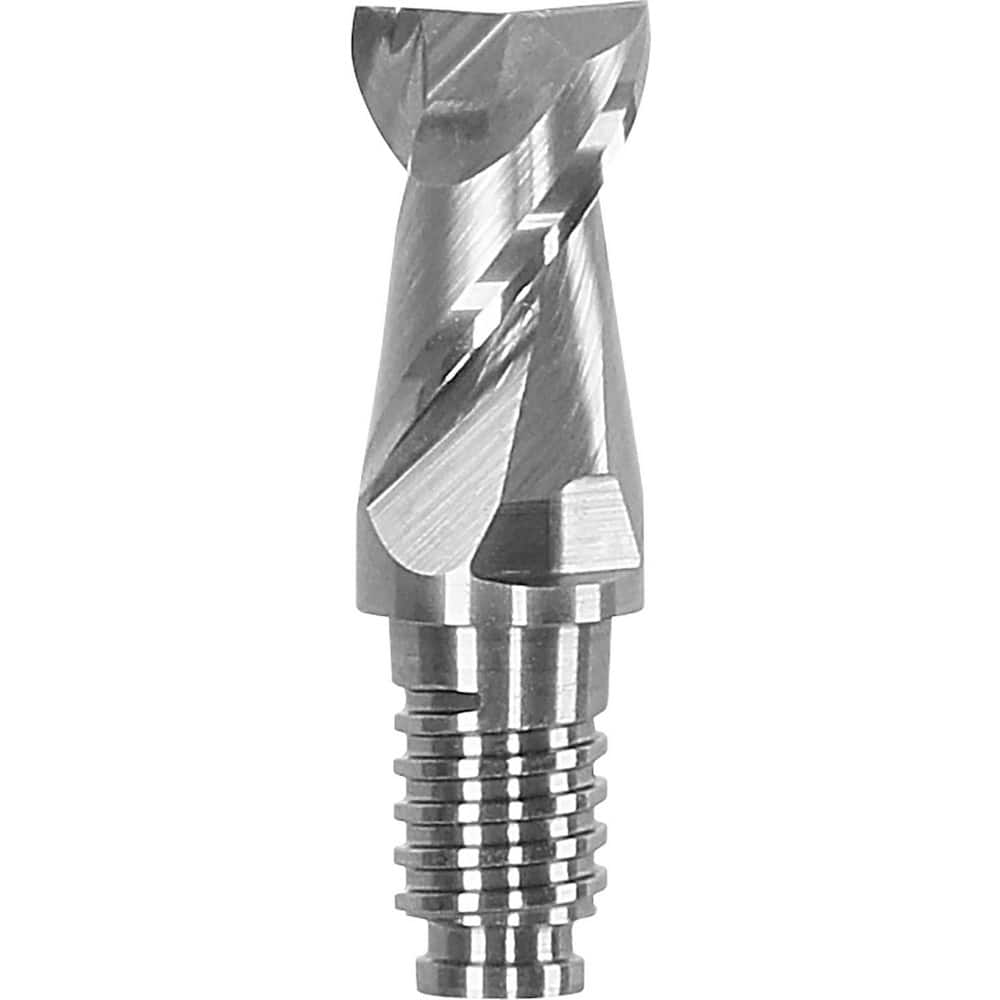 Corner Radius & Corner Chamfer End Mill Heads; Chamfer Angle: 45.000; Connection Type: Duo-Lock 20; Centercutting: Yes; Flute Type: Spiral; Number Of Flutes: 2; End Mill Material: Solid Carbide; Overall Length: 1.57
