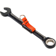 Combination Wrench: 18 mm Head Size, 15 ° Offset 9.25'' OAL, Steel, Black Chrome-Plated