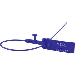 Security Seals; Type: Tamper-Evident Plastic Seal; Overall Length (Decimal Inch): 10.50; Operating Length: 7 in; Breaking Strength: 35.000; Material: Polypropylene; Color: Blue; Color: Blue; Overall Length: 10.50; Material: Polypropylene; Product Type: Ta
