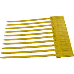 Security Seals; Type: Tamper-Evident Plastic Seal; Overall Length (Decimal Inch): 17.50; Operating Length: 15 in; Breaking Strength: 112.000; Material: Polypropylene; Color: Yellow; Color: Yellow; Overall Length: 17.50; Material: Polypropylene; Product Ty