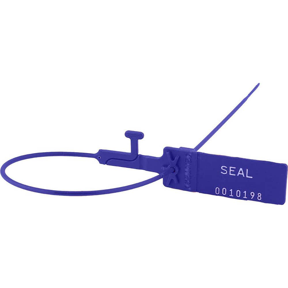 Security Seals; Type: Tamper-Evident Plastic Seal; Overall Length (Decimal Inch): 15.50; Operating Length: 12 in; Breaking Strength: 35.000; Material: Polypropylene; Color: Blue; Color: Blue; Overall Length: 15.50; Material: Polypropylene; Product Type: T