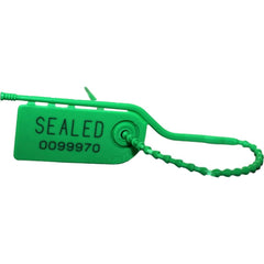 Security Seals; Type: Tamper-Evident Plastic Seal; Overall Length (Decimal Inch): 8.00; Operating Length: 6.5 in; Breaking Strength: 15.000; Material: Polyethylene; Color: Green; Color: Green; Overall Length: 8.00; Material: Polyethylene; Product Type: Ta