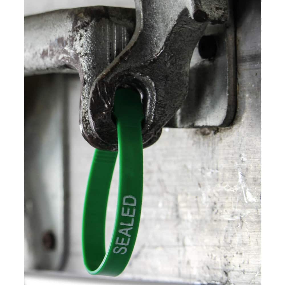 Security Seals; Type: Tamper-Evident Plastic Seal; Overall Length (Decimal Inch): 7.50; Operating Length: 7 in; Breaking Strength: 60.000; Material: Polyethylene; Color: Green; Color: Green; Overall Length: 7.50; Material: Polyethylene; Product Type: Tamp