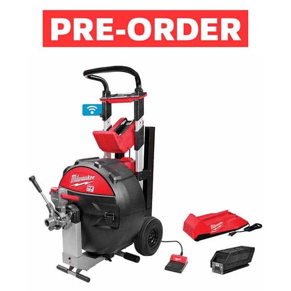 Milwaukee Tool - Electric & Gas Drain Cleaning Machines Type of Power: Cordless For Minimum Pipe Size: 3 (Inch) - Exact Industrial Supply