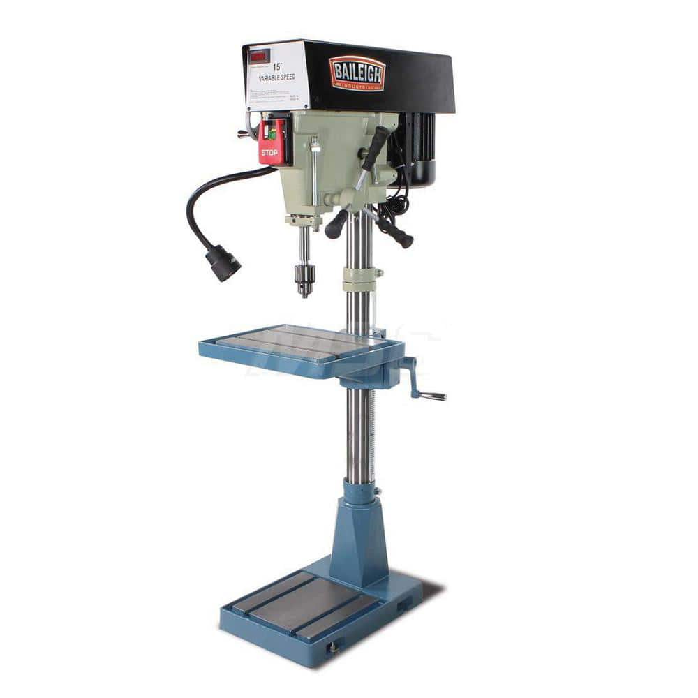 Floor Drill Press: 15″ Swing, 1 hp, 110 & 220V, 1 Phase 6″ Spindle Travel