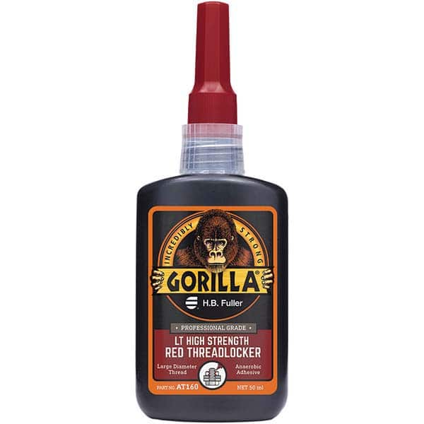 GorillaPro - 50 mL Bottle, Red, High Strength Threadlocker - Exact Industrial Supply