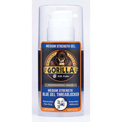 GorillaPro - 35 mL Pump Bottle, Blue Gel, Medium Strength Threadlocker - Exact Industrial Supply