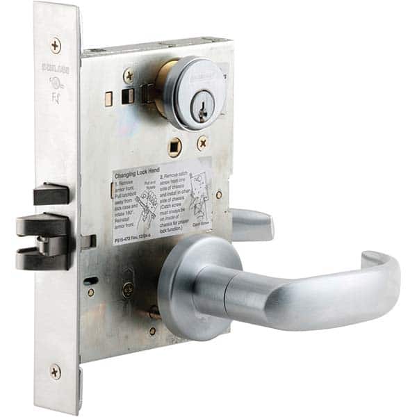 Schlage - Lever Locksets Type: Classroom Door Thickness: 1-3/4 - Exact Industrial Supply