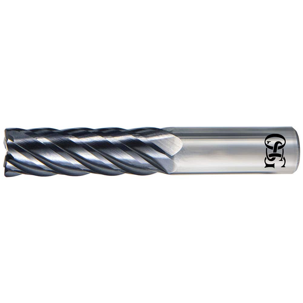 Corner Radius End Mill: 5/8″ Dia, 1-7/8″ LOC, 0.02″ Radius, 6 Flutes, Solid Carbide 5″ OAL, 5/8″ Shank Dia, 37 ° Helix, EXO Coated, Corner Radius End, Series VGM6