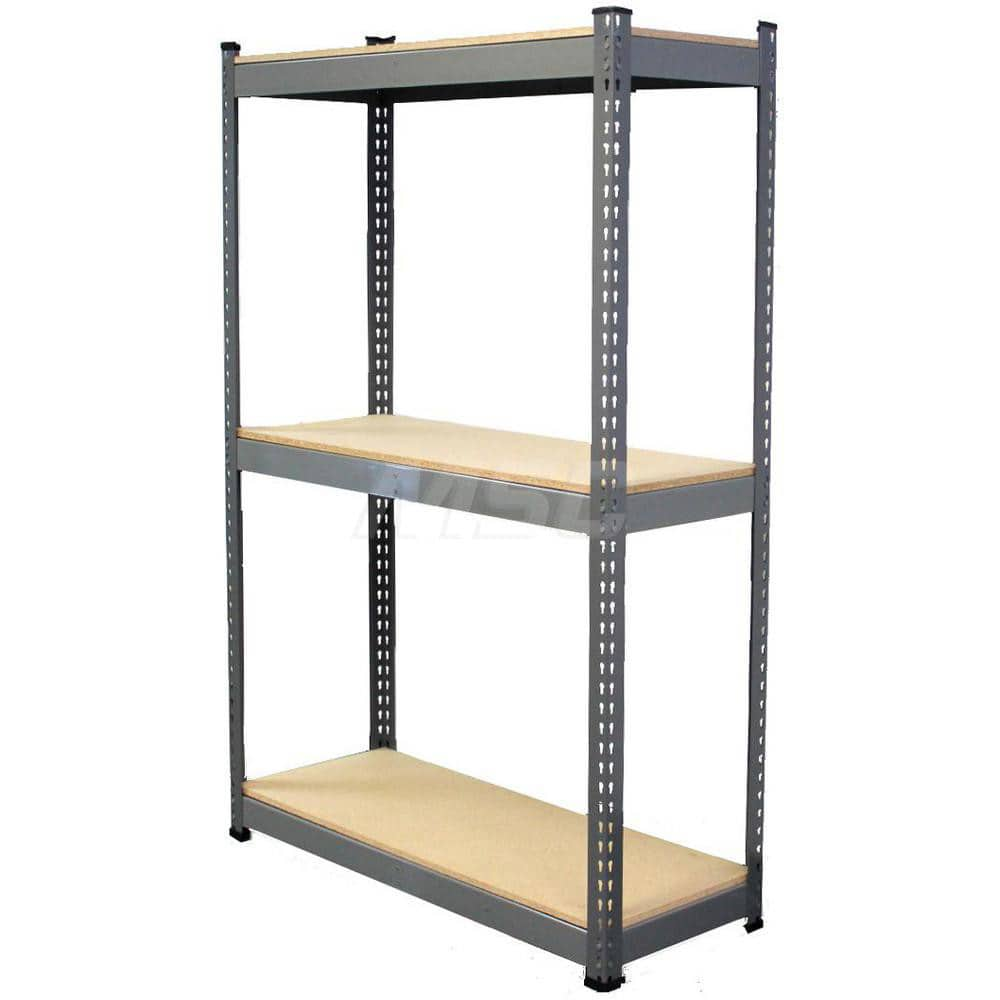 14 Gauge Heavy-Duty Rivet Shelving: 84″ Wide, 8″ High 3 Shelf, 1,325 lb Shelf Capacity