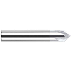 Harvey Tool - 1/8" Diam 30°/150° 2-Flute Single End Solid Carbide Chamfer Mill - Exact Industrial Supply