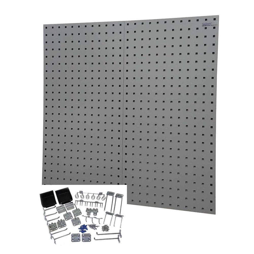 Triton - Peg Boards; Type: Pegboard Kit ; Width (Inch): 18 ; Height (Inch): 36 ; Number of Panels: 2 ; Color: Gray ; Material: Steel - Exact Industrial Supply