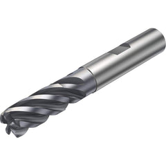 Corner Radius End Mill: 0.394″ Dia, 0.039″ Radius, 5 Flutes, Solid Carbide 38 ° Helix, AlCrN Coated, Corner Radius End, Series CoroMill Plura