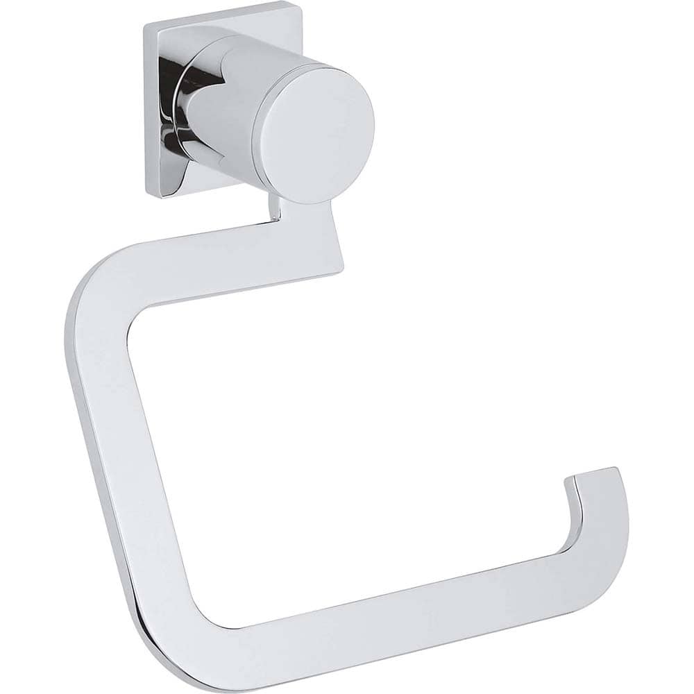 Grohe - Washroom Shelves, Soap Dishes & Towel Holders; Type: Toilet Paper Holder ; Material: Metal ; Length (Inch): 6-1/8 ; Width (Inch): 6-1/8 ; Depth (Inch): 3.58 ; Finish/Coating: Chrome - Exact Industrial Supply