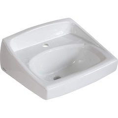 Sinks; Type: Wall-Hung Sink; Outside Length: 18-1/4; Outside Width: 20-1/2; Outside Height: 12-1/8; Inside Length: 10; Inside Width: 15; Depth (Inch): 6-1/2; Number of Compartments: 1.000; Includes Items: Wall-Hung Sink; Wall Hanger; Material: Vitreous Ch