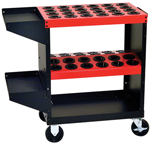 Tool Storage Cart - Holds 36 Pcs. 50 Taper - Black/Red - Exact Industrial Supply