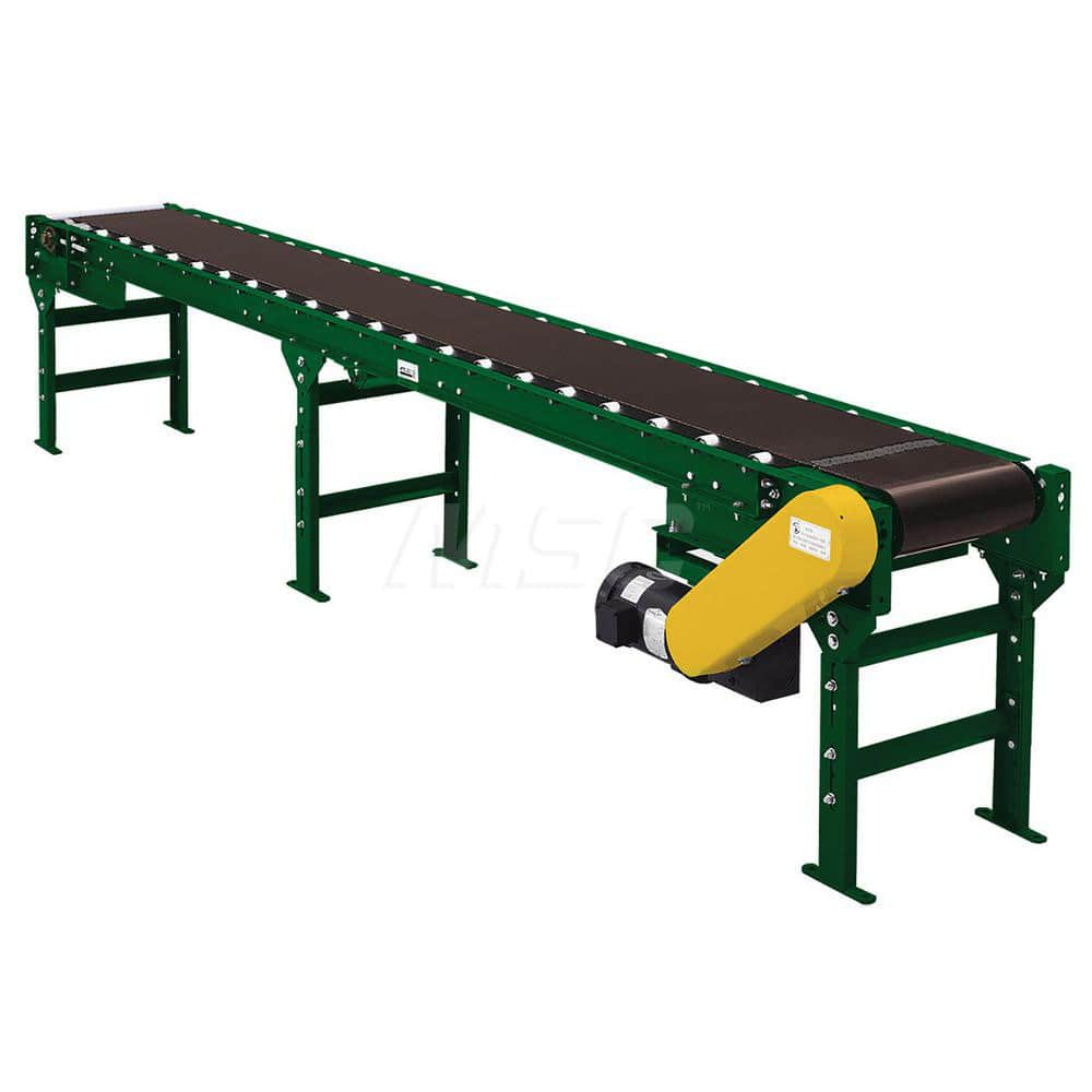 Motorized Conveyors; Type: Roller Bed Channel Frame; Belt Width (Inch): 18.0000; Centerline Distance (Inch): 6.000; Shape: Straight; Length (Feet): 22; Additional Information: Assembly Required; Bed Width (Decimal Inch): 24.0000