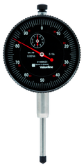 2-1/4" Face 0-100 Dial Reading .001" Graduation Black Face Indicator - Exact Industrial Supply