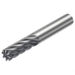 R215.36-06030-AC13H 1610 6mm 6 FL Solid Carbide End Mill - Corner chamfer w/Cylindrical Shank - Exact Industrial Supply