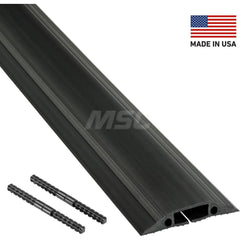 On Floor Cable Covers; Cover Material: PVC; Number of Channels: 1; Color: Black; Overall Length (Feet): 6; Maximum Compatible Cable Diameter (Inch): 1.19