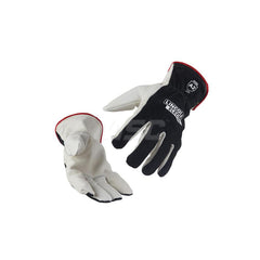 Welding Gloves: Size Large, Uncoated, MIG Welding, Stick Welding & TIG Welding Application Black & White, Uncoated Coverage, Textured Grip