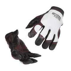 Welding Gloves: Size Small, Uncoated, TIG Welding Application Black & White, Uncoated Coverage, Textured Grip