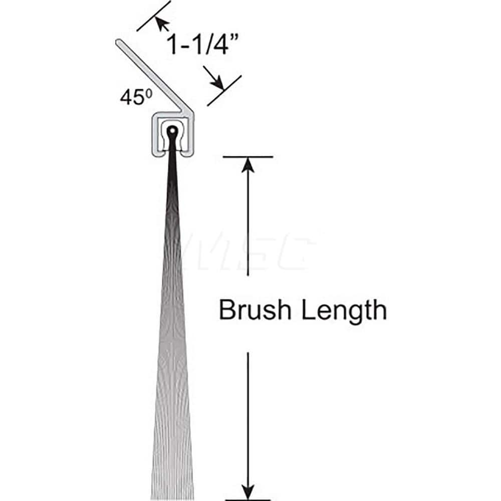 Sweeps & Seals; Product Type: Garage & Dock Door Sweep with Weather Seal; Flange Material: Anodized Aluminum; Overall Height: 2.25; Bristle Length: 1; Flange Width: 1.2500; Bristle Material: Polypropylene; Overall Length (Inch): 10.00; Length (Inch): 10.0