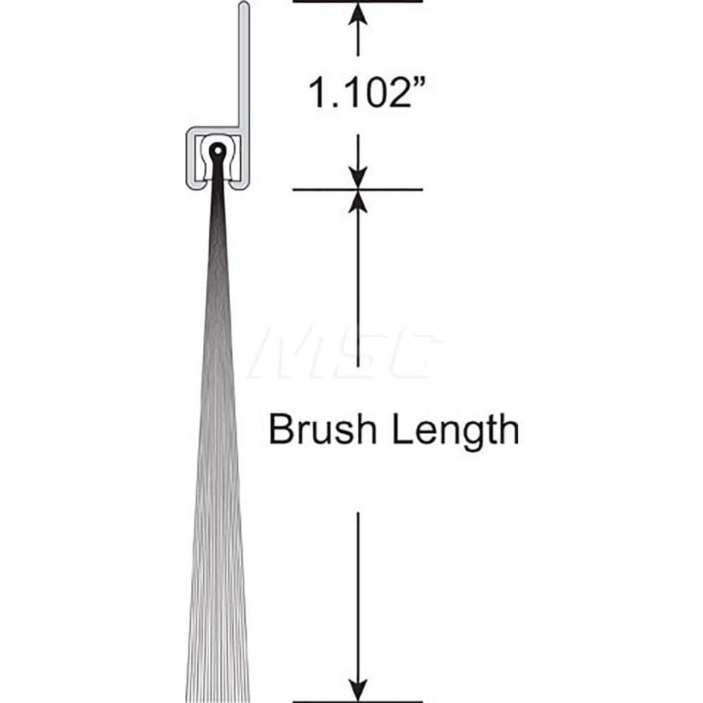 Sweeps & Seals; Product Type: Garage & Dock Door Sweep with Weather Seal; Flange Material: Anodized Aluminum; Overall Height: 2.625; Bristle Length: 1.5; Flange Width: 1.1250; Bristle Material: Nylon; Overall Length (Inch): 14.00; Length (Inch): 14.00; Ov