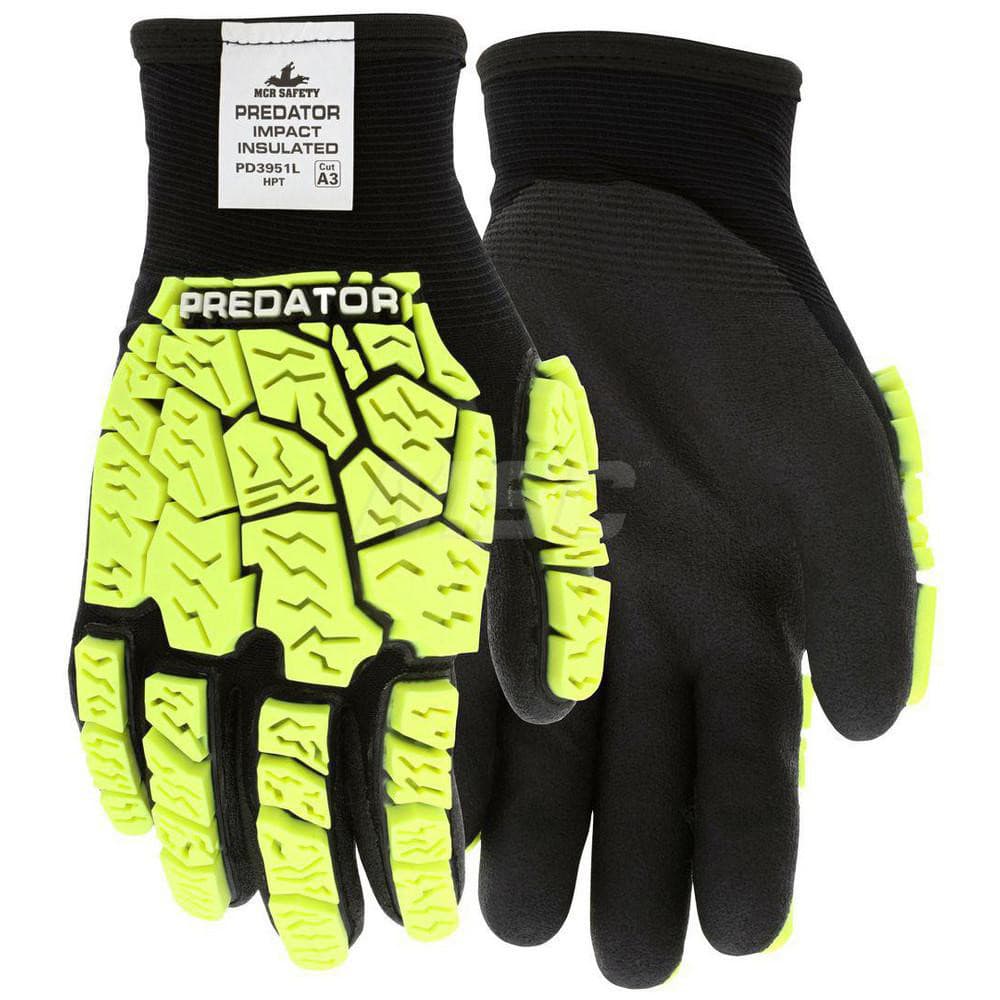 Cut, Puncture & Abrasive-Resistant Gloves: Size XL, ANSI Cut A3, ANSI Puncture 2, Polyvinylchloride, Nylon Black, Palm & Fingers Coated, Acrylic Lined, Thermoplastic Elastomer Back, Palm Coat Grip, ANSI Abrasion 3