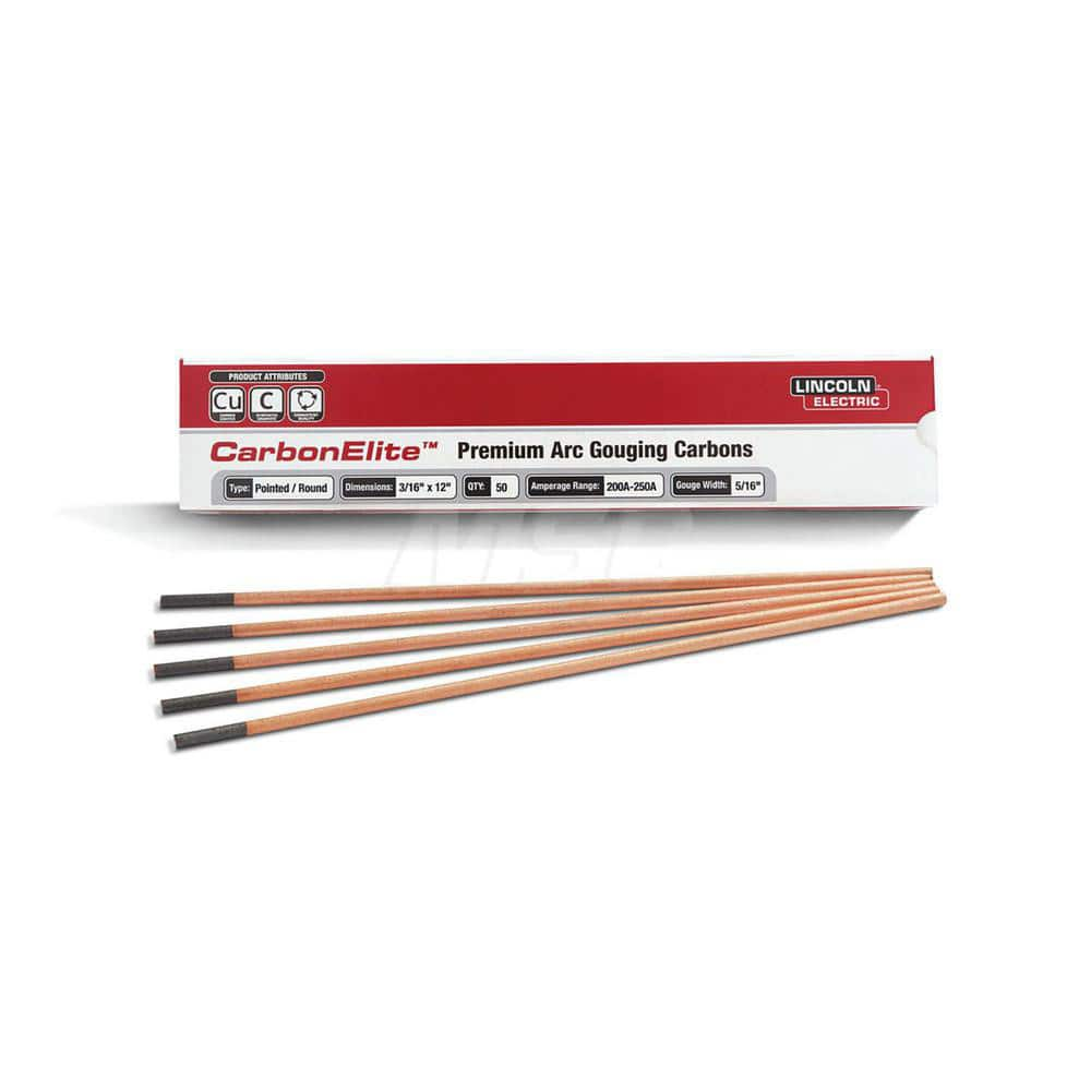 Stick Welding Electrode: 3/16″ Dia, 12″ Long, Synthetic Graphite