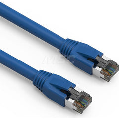 10' HD 24AWG AWG PVC Round Solid Straight Twisted-Pair (UTP/STP) CAT8 Ethernet Cable Double Shielded Braid, Flexible