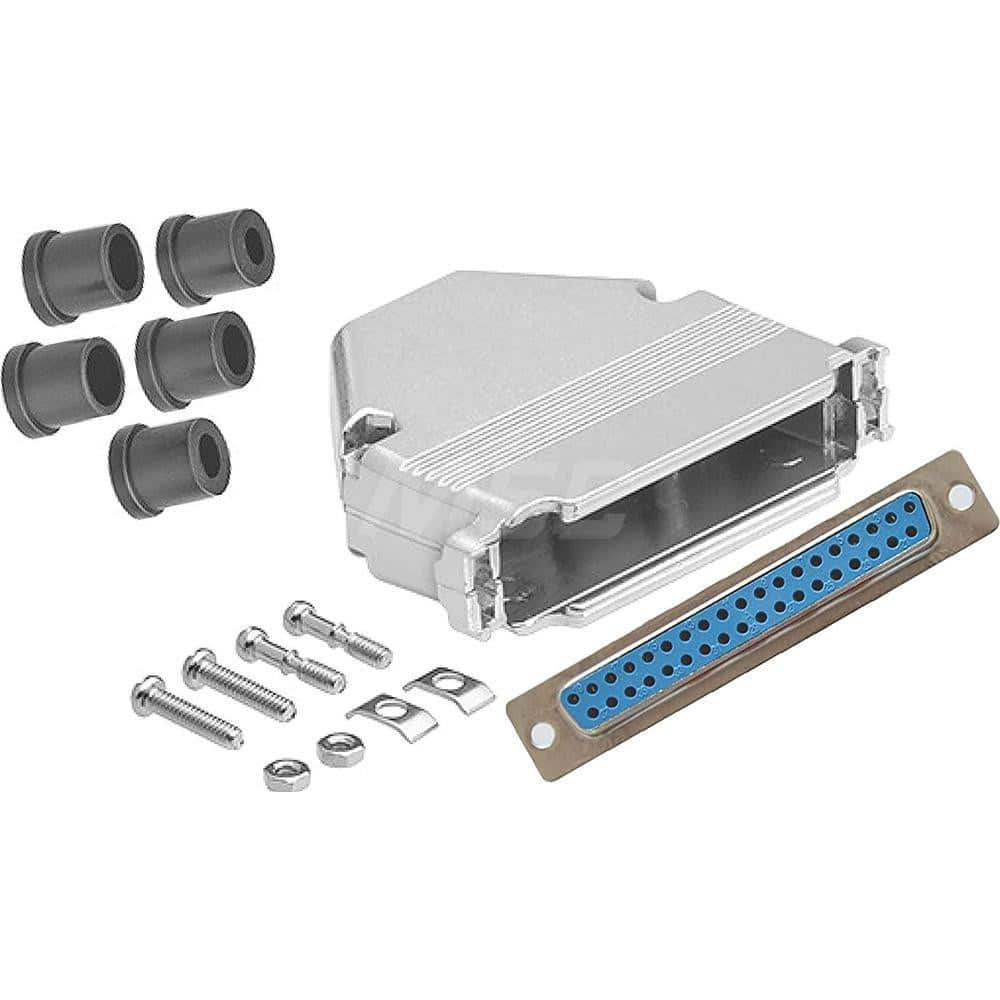 Female D-Sub RS-232 Serial DB37 Adapter Zinc Housing, Nickel-Plated, For Data Networks, Serial Data Transmission Device Management & Instrument Control