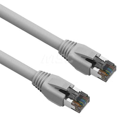 15' HD 24AWG AWG PVC Round Solid Straight Twisted-Pair (UTP/STP) CAT8 Ethernet Cable Double Shielded Braid, Flexible
