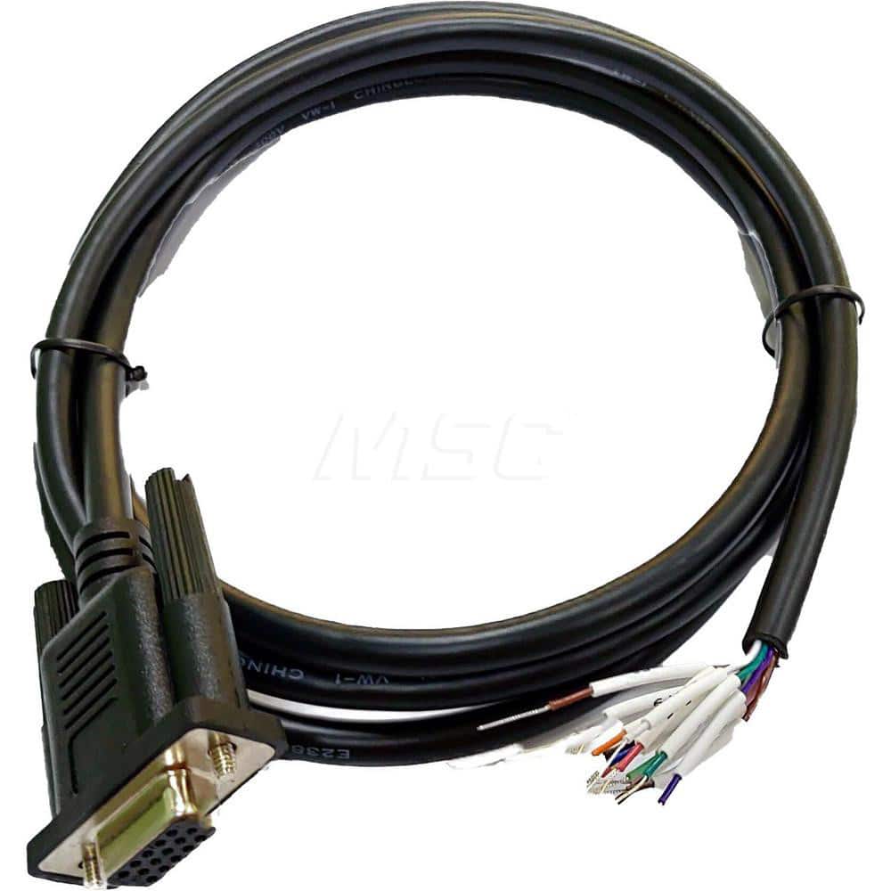 10' Female Serial Connector DB15 Computer Data Cable Flexible, Straight, Shielded
