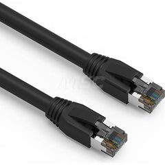 15' HD 24AWG AWG PVC Round Solid Straight Twisted-Pair (UTP/STP) CAT8 Ethernet Cable Double Shielded Braid, Flexible