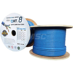 300' HD 23AWG AWG PVC Round Solid Straight Twisted-Pair (UTP/STP) CAT8 Ethernet Cable Double Shielded Braid, Flexible