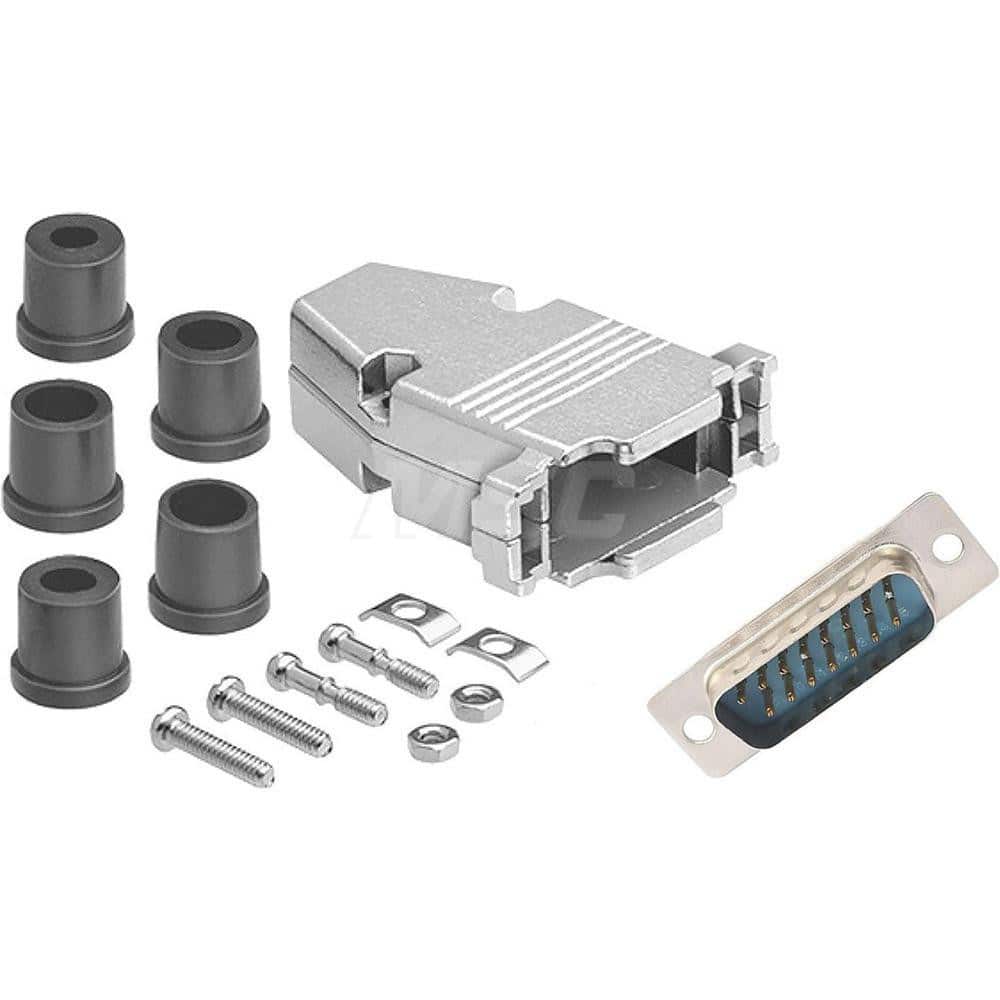 Male D-Sub RS-232 Serial DB15 Adapter Zinc Housing, Nickel-Plated, For Data Networks, Serial Data Transmission Device Management & Instrument Control