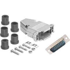 Male D-Sub RS-232 Serial DB15 Adapter Zinc Housing, Nickel-Plated, For Data Networks, Serial Data Transmission Device Management & Instrument Control
