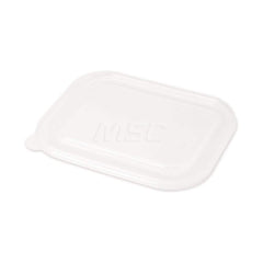 Food Container Lids; For Use With: World Centric CTSCU2 & CTSCU3 Containers; Shape: Square; Diameter/Width (Decimal Inch): 8.8 in; Length (Decimal Inch): 6.9 in; Material Family: PLA; Color: Clear