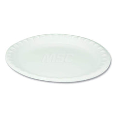Plate & Tray: 10.25″ Dia, Foam, White, Solid