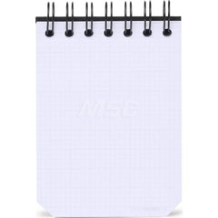 Grid Notebook: 100 Sheets, Ruled Blocks, White Paper, Spiral Binding Black Cover, 2″ OAW, 7.28″ OAL